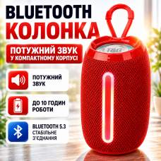 Блютуз колонка портативна TG653 Red Edition для дому подорожей та відпочинку Bluetooth 5.3 стерео підсвітка optc-9959