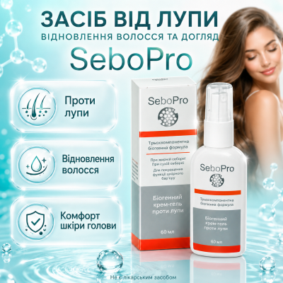 Засіб від лупи для волосся шкіри голови відновлення догляд SeboPro проти сухості та подразнення щоденне використання