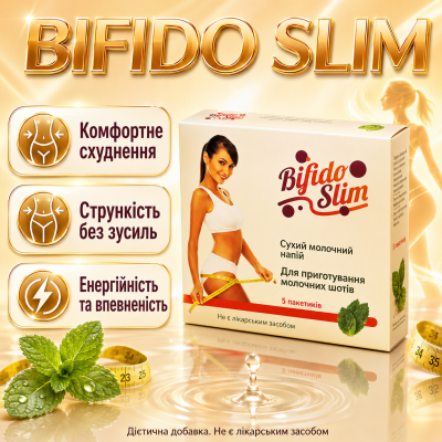 Сухой молочный напиток для похудения Bifido Slim контроль аппетита жиросжигание метаболизм диетическая добавка opt-D1067