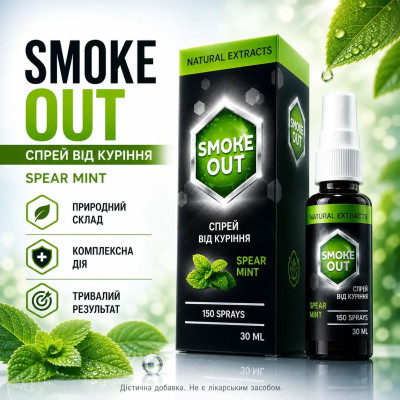 СмокАут легкий спосіб розлучитися з курінням Smoke Out спрей від куріння антинікотиновий про OptD3020дукт opt-D3020