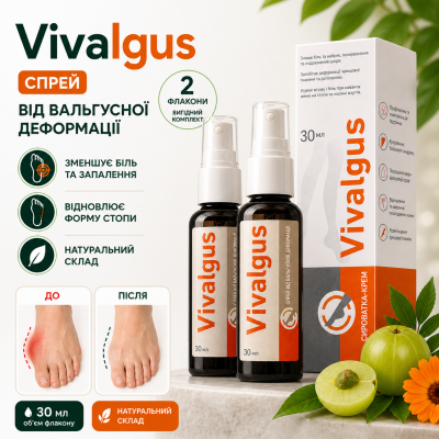 Vivalgus крем сироватка 2 уп для стоп корекція вальгусної деформації зменшення дискомфорту догляд натуральна формула optD24226
