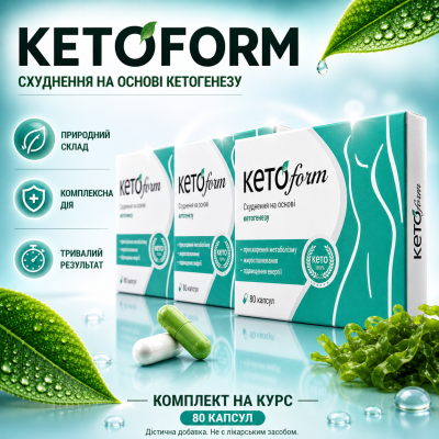 Капсулсы для похудения 80 капсул КетоФорм для кетогенной диеты KetoForm с мощным жиросжигающим эффектом (opt-D1141-80)