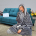 Толстовка-плед з капюшоном і рукавами тепла махрова оверсайз для дому Huggle Hoodie Blanket сіра худі ковдра для затишку Opt City
