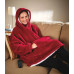 Толстовка-плед Huggle Hoodie Blanket з капюшоном і рукавами синя теплий плед-худі оверсайз домашній халат-плед для дому