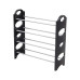 Полиця для взуття на 4 полиці чорна компактна стійка органайзер Shoe Rack для зберігання взуття в передпокій до 12 пар Opt City
