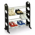 Полиця для взуття на 4 полиці чорна компактна стійка органайзер Shoe Rack для зберігання взуття в передпокій до 12 пар Opt City