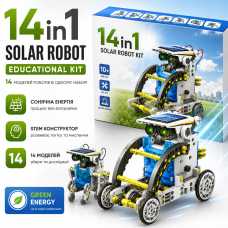 Робот конструктор 14 в 1 на сонячній батареї STEM набір для дітей Educational Solar Robot навчальна іграшка Opt City