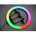 Кільцева RGB LED лампа для фото відео та макіяжу MJ36 36 см 3 тримачі телефона регулювання яскравості світло для контенту Opt City