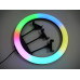 Кільцева RGB LED лампа для фото відео та макіяжу MJ36 36 см 3 тримачі телефона регулювання яскравості світло для контенту Opt City