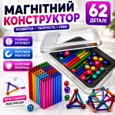 Магнитный конструктор головоломка с палочками и шариками для развития логики и творчества Neo Cube разноцветный антистресс Opt
