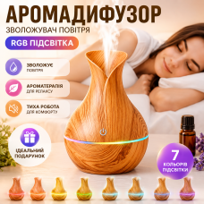 Зволожувач повітря міні аромадифузор для дому та спальні RGB підсвітка нічник LR053 USB зволоження повітря Opt City