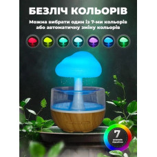 Зволожувач повітря RGB підсвітка зволожувач іонізатор Грибок з ефектом дощу Opt City