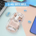 Бездротова мишка акумуляторна безшумна для ноутбука ПК Bluetooth RGB M133 Type-C прозора комп'ютерна миша Opt City