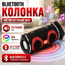 Портативна блютуз колонка для музики та вечірок стерео TG642 Black RGB підсвітка потужний звук AUX Bluetooth optc-10020