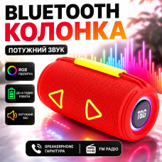 Блютуз колонка для музики TG657 Red RGB підсвітка 16W стерео звук FM USB TF portable speaker Bluetooth портативна optc-10004
