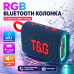 Блютуз колонка для музики TG396 Blue RGB підсвітка FM радіо стерео звук USB TF portable speaker компактна Bluetooth optc-9991