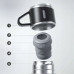 Термос 500 мл для чаю кави та подорожей Vacuum Bottle набір з 3 чашками чорний питний термос із помповим механізмом Opt City