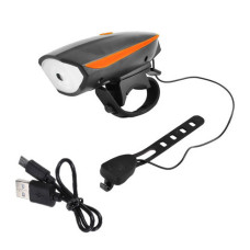 Велофара з сигналом 7588 виносна кнопка Waterproof Li-Ion акумулятор. ЗУ microUSB optc-5136