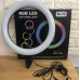 Кільцева RGB LED лампа для фото відео стрімів і макіяжу MJ38 38 см 220V пульт тримач телефона студійне світло з регулюванням Opt