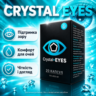 Капсули для відновлення зору Crystal Eyes комплекс для очей підтримка зору вітаміни для очей активна формула city-4199