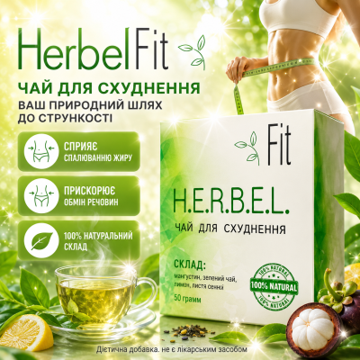 Чай для схуднення зниження ваги Хербел Фит контроль апетиту Herbel Fit природна формула city-1057