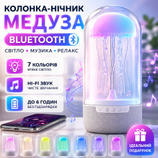 Блютуз-колонка Медуза RGB Max113 портативна бездротова колонка з підсвіткою нічник Bluetooth акустика Opt City