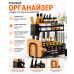 Сушарка для посуду двоярусна кухонний органайзер метал чорний з піддоном 2 Level Storage Rack 40х32х20 тримач для ножів Opt City