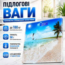 Підлогові електронні ваги з температурою 17BT точне зважування до 180 кг скляна платформа для дому optc-10953